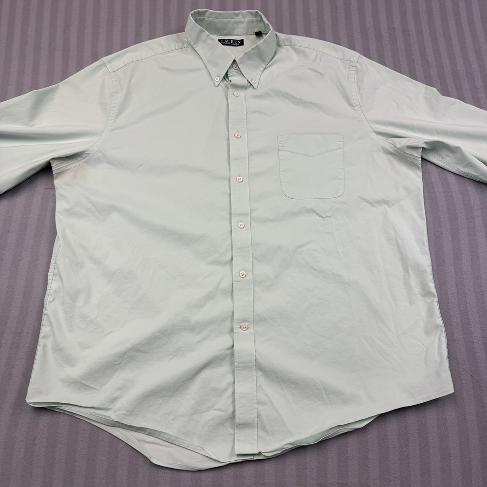 Ralph Lauren Dress Shirt Mens Size 2XL Long Sleeve Mint Green Button Down